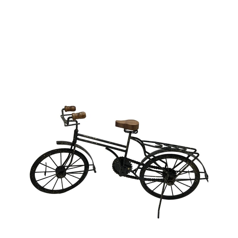 Vtg Metal & Wood Bicycle Home Decor, Wheels & Chain Turn